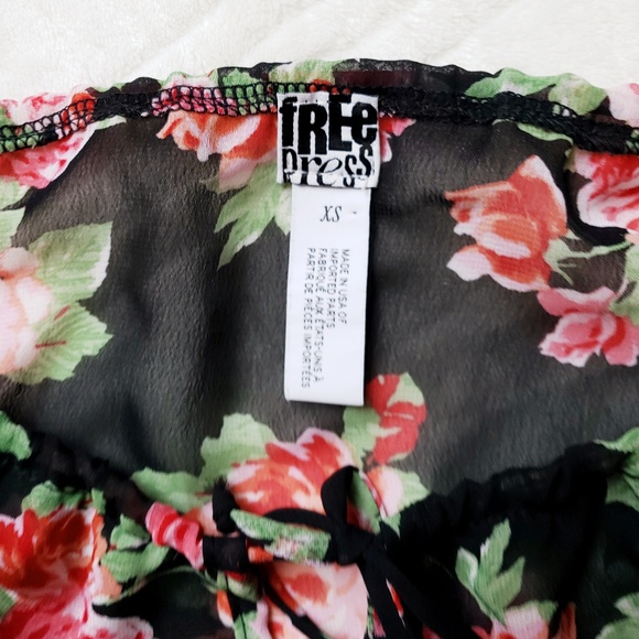 Free Press Long Sleeve Floral Ruffle Blouse XS - Picture 6 of 8